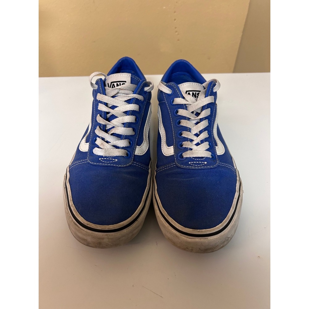 Vans Ward Low Top Blue Canvas White Stripe Mens Sneakers VN0A38DM5U7 Size 9